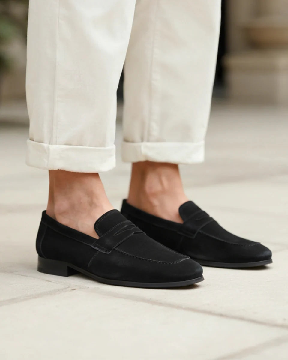 Old Money Suede Penny Loafers